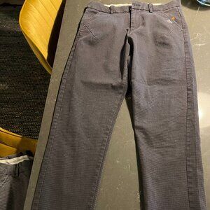 Mens mid rise cotton blend, tappered leg